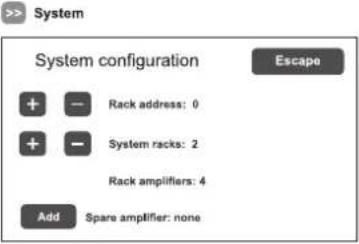 FBT VAIE 6500 - set> RACK CONFIG. Rack configuration - 1