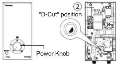 "D-Cut" position Power Knob