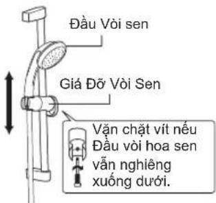 Đầu Vòi sen Giá Đỡ Vòi Sen Vận chất vít nếu Đầu vòi hoa sen vấn nghiêng xuống dưới.