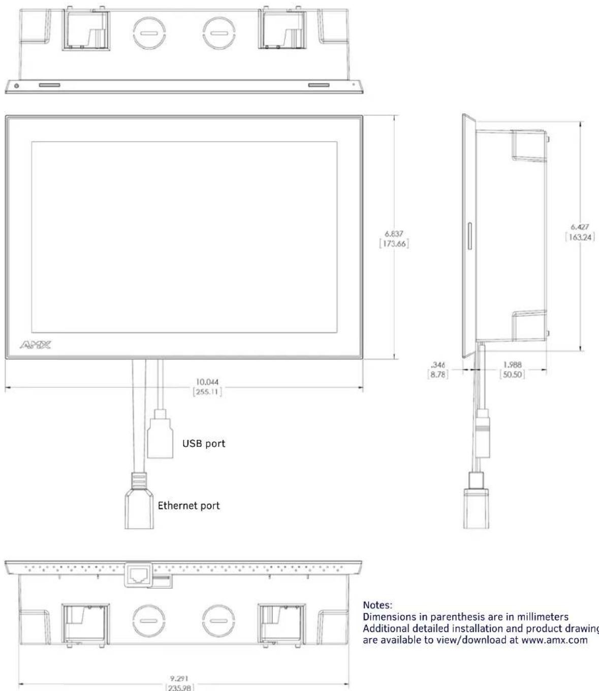 AMX MD-702 - Installation Dimensions - 1