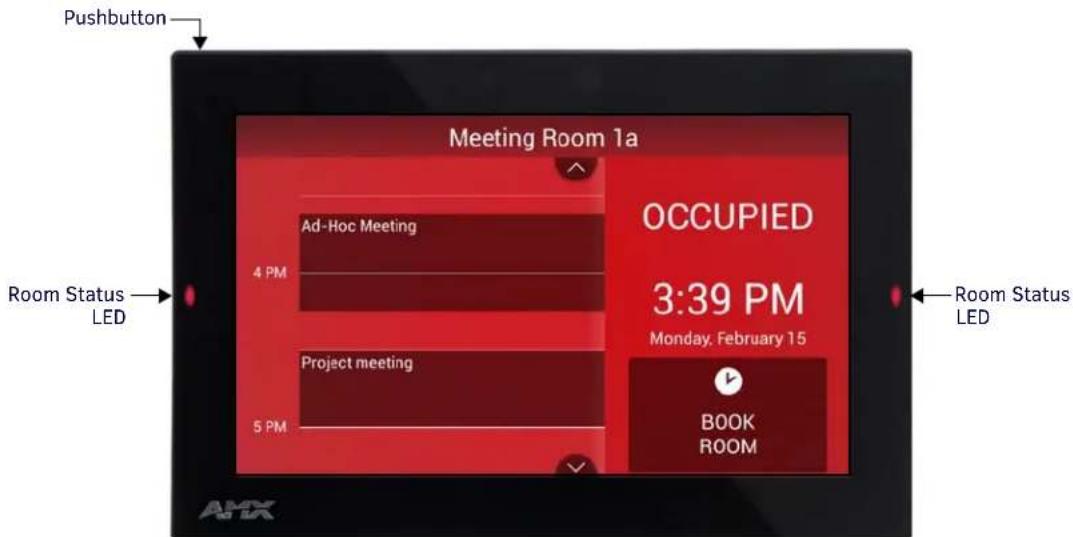 Pushbutton Meeting Room 1a OCCUPIED 3:39 PM Monday, February 15 Ad-Hoc Meeting 4 PM Project meeting 5 PM Room Status LED Room Status LED BOOK ROOM