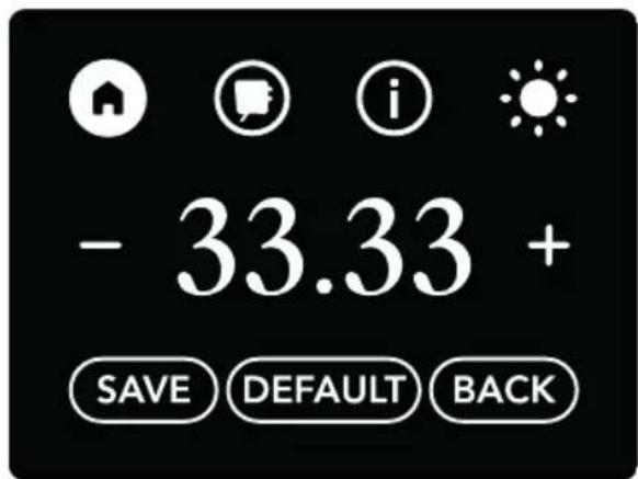 - 33.33 + SAVE DEFAULT BACK