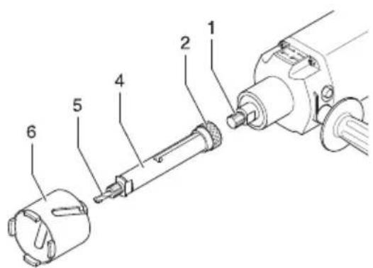 Technical diagram of a mechanical assembly with numbered components for identification