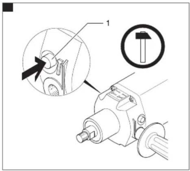 Technical diagram showing mechanical assembly with labeled components and a magnified inset view of a component detail.