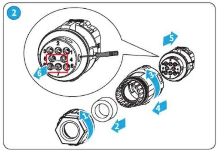 Diagram showing exploded view of a mechanical assembly with numbered components and highlighted parts
