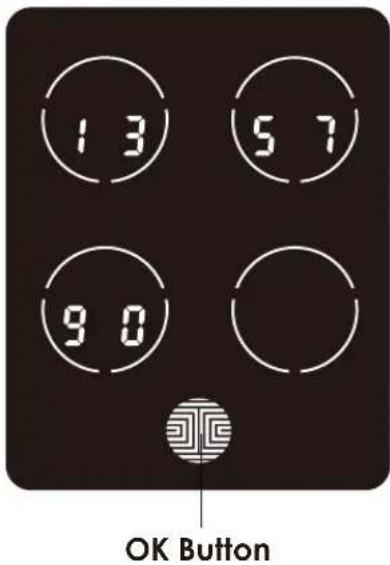 1 3 5 7 9 0 OK Button