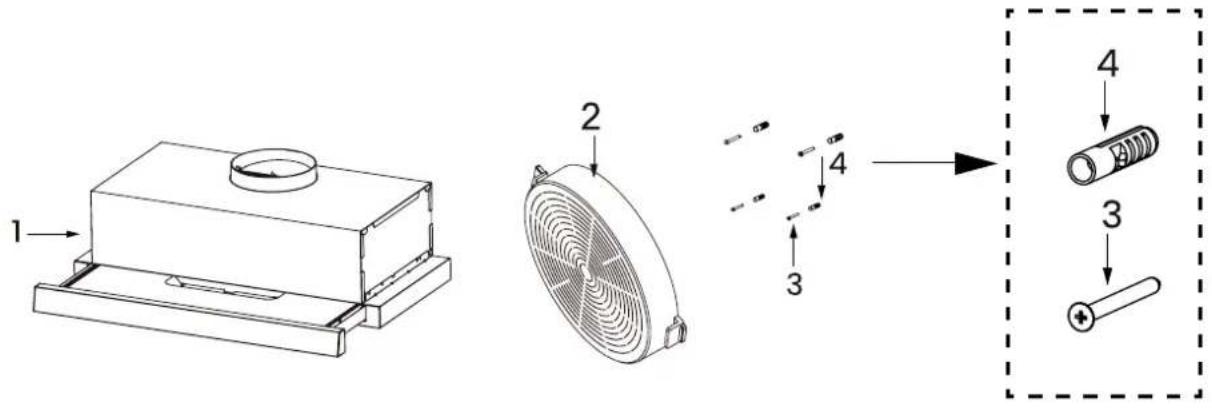 Technical diagram showing exploded view of a mechanical component with labeled parts and assembly steps