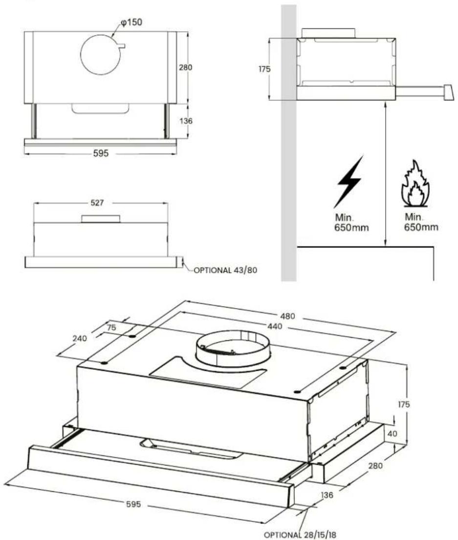 Infiniton CMPE-64ABL - Dimensiones del producto - 1