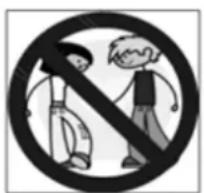 Prohibition sign with two figures holding a large 'no' symbol, indicating no smoking or anti-smoking.