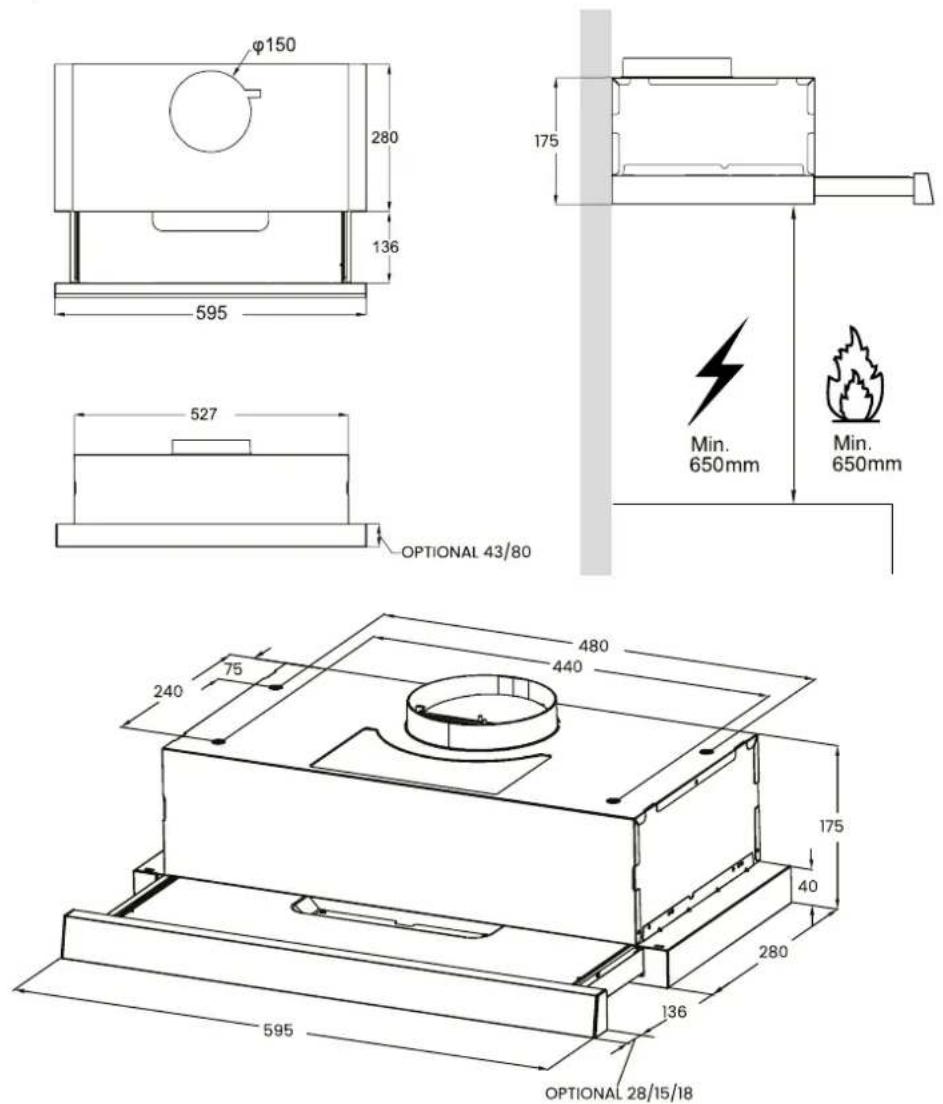 Infiniton CMPE-64ABL - Dimensões do produto - 1