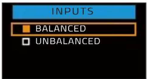 INPUTS BALANCED UNBALANCED