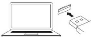 Diagram showing a laptop connected to a file with an arrow indicating the relationship or direction.