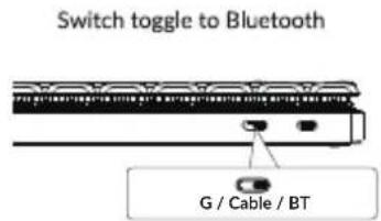 Switch toggle to Bluetooth G / Cable / BT