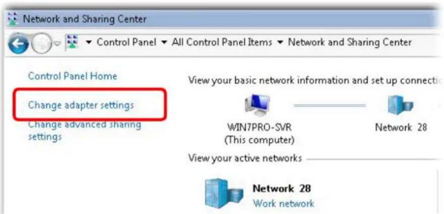Network and Sharing Center Control Panel Home Change adapter settings Change advanced sharing settings View your basic network information and set up connection WIN7PRO-SVR (This computer) Network 28 View your active networks Network 28 Work network