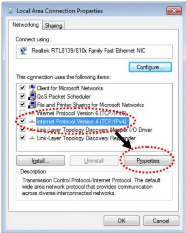 Local Area Connection Properties Networking Sharing Connect using: Realtek RTL8139/810x Family Fast Ethernet NIC Configure... This connection uses the following items: ✓ Client for Microsoft Networks ✓ QoS Packet Scheduler ✓ File and Printer Sharing for Microsoft Networks ■ Internet Protocol Version 6 (TCP/IPv6) ✓ Internet Protocol Version 4 (TCP/IPv4) ✓ Link-Layer Topology Discovery Meaper I/O Driver ✓ Link-Layer Topology Discovery Responder Install... Uninstall Properties Description Transmission Control Protocol/Internet Protocol. The default wide area network protocol that provides communication across diverse interconnected networks. OK Cancel