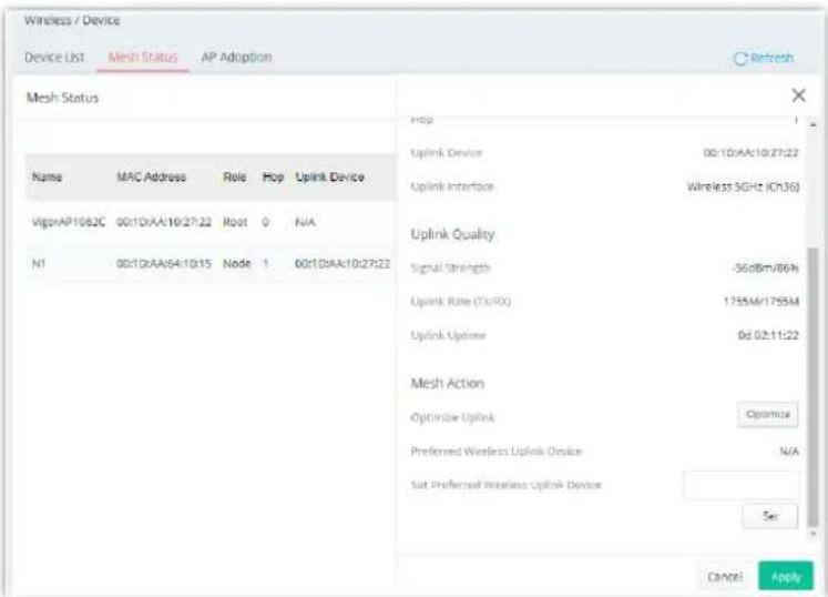Draytek VigorAP 1062C - II-3-2-2 Mesh Status - 2
