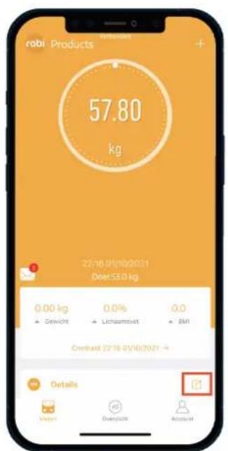 robi Products 57.80 kg 22/16.01/10/2021 Debt:53.0 kg 0.00 kg + Gewicht 0.0% + Uichstavets 0.0 + BMI Contrast 22/16/01/10/2021 → Details Vieiten Overpackt Accident