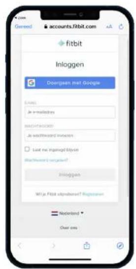 Getred accounts.fbit.com fitbit Inloggen Doorgant met Google Email: Je email@kbs MACHADO Je wafifwand inorgan Last me ingatag itlyvin Wachwered usgeset? Inloggen WI je Fitbit uphobersuit? Registeren Nederland Over one