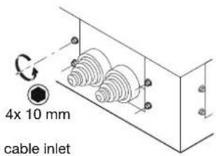 4x 10 mm cable inlet