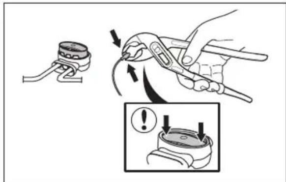 Diagram illustrating a mechanical assembly process with labeled parts and warning indicators
