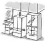 MITSUBISHI MR-EX574X - Leave space around the refrigerator. - 1