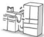 MITSUBISHI MR-EX574X - Do not install the refrigerator outdoors or in places exposed to water or excessive humidity. - 1