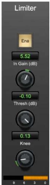 Limiter Ena 5.52 In Gain (dB) -0.10 Thresh (dB) 0.13 Knee 9 6 3 0