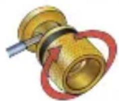 Illustration of a mechanical component with a golden shaft and red ring (no text or symbols)