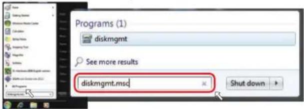Programs (1) diskmgmt See more results diskmgmt.msc Shut down