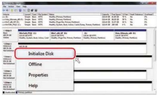 Initialize Disk Offline Properties Help