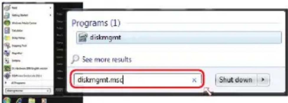 Programs (1) diskmgmt See more results diskmgmt.msd Shut down