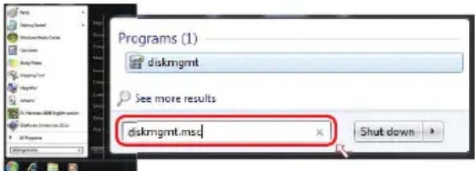 Programs (1) diskmgmt See more results diskmgmt.msd Shut down
