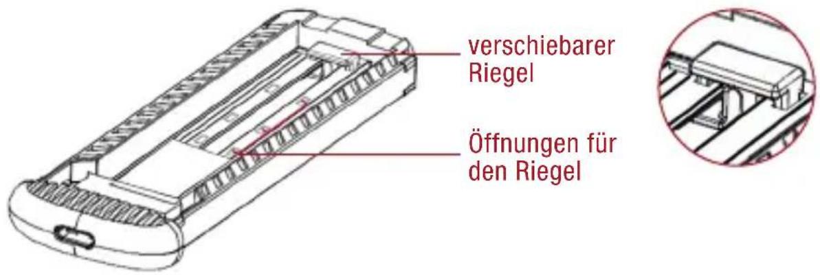 verschiebarer Riegel Öffnungen für den Riegel