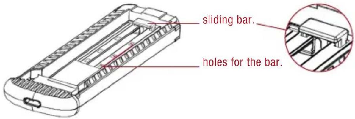 sliding bar. holes for the bar.