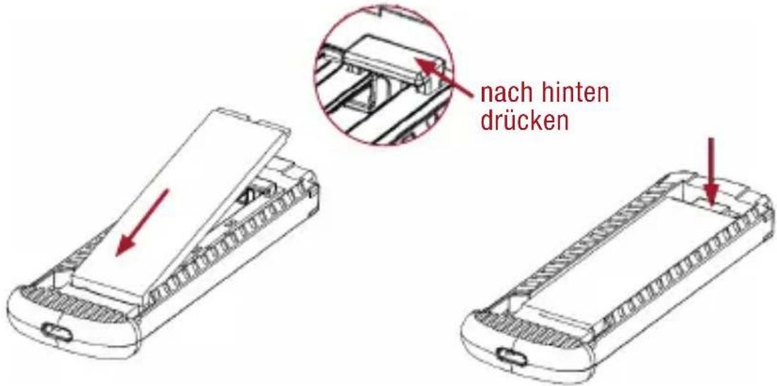 nach hinten drücken