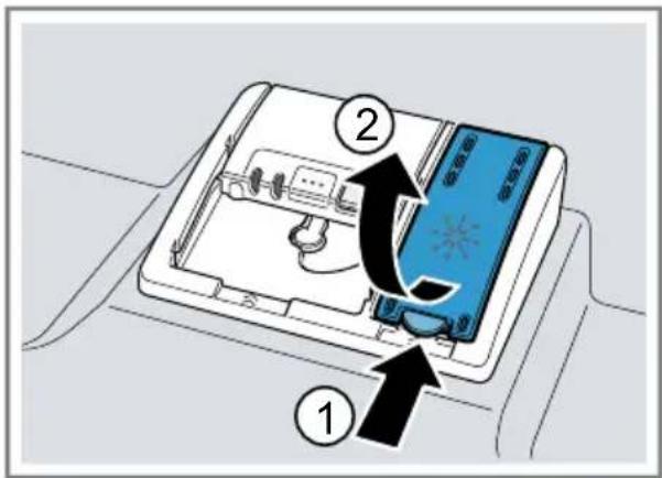 Diagram showing device installation steps with numbered annotations indicating component placement.
