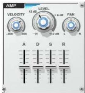 AMP VELOCITY -300 300 -12 dB LEVEL +6 dB +12 dB PAN L R A D S R