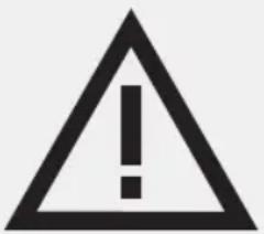 Warning symbol with exclamation mark inside a triangle