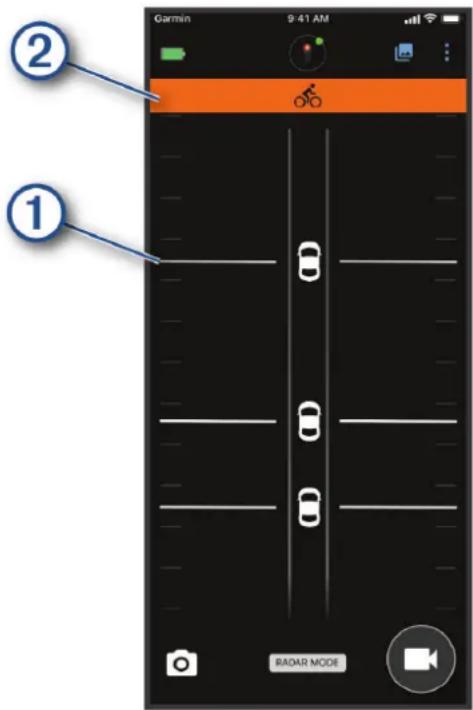 GARMIN Varia RCT716 - Anzeigen der Radarinformationen in der Varia App - 1
