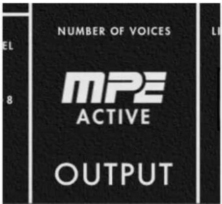 NUMBER OF VOICES MPE ACTIVE OUTPUT