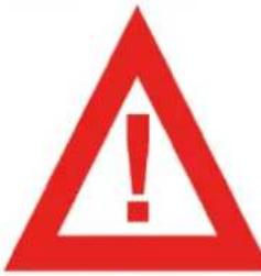 Red triangular warning sign with exclamation mark symbol