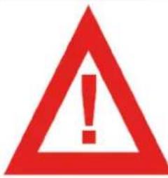 Red triangular warning sign with exclamation mark symbol