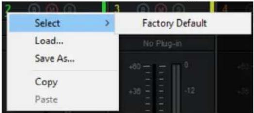 Select > Load... Save As... Copy Paste Factory Default No Plug-in +80 0 +30 +36 -12 -36
