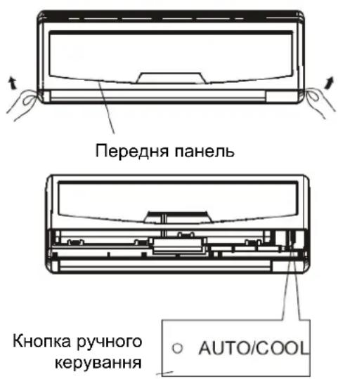 Передня панель Кнопка ручного керування AUTO/COOL