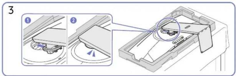 Diagram showing two steps of a device operation with labeled components and directional arrows