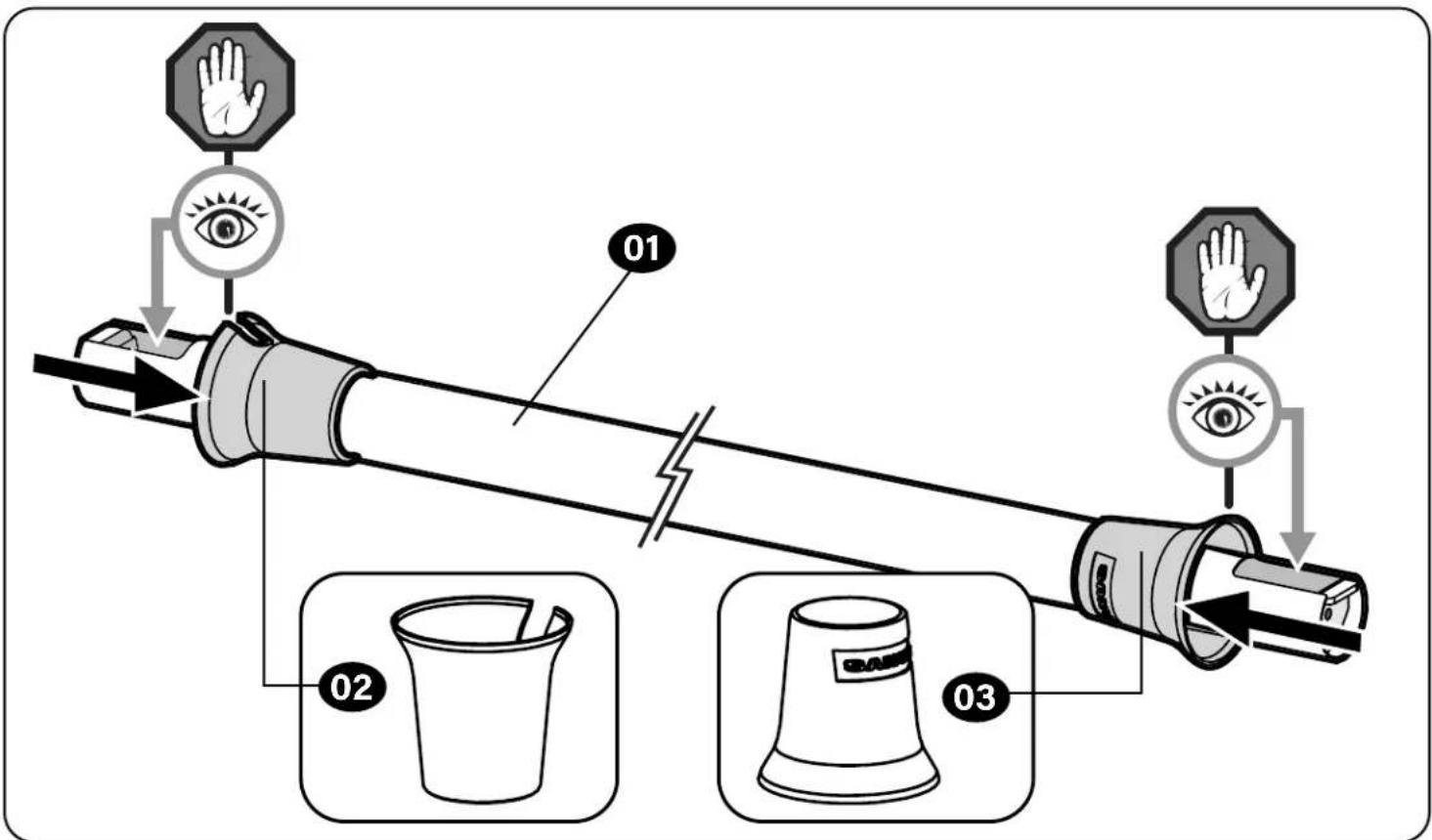 SANUS BSSU2 - Slide Collars onto Tube - 1