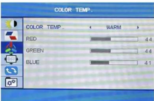 COLOR TEMP. COLOR TEMP. WARM RED 44 GREEN 44 BLUE 41