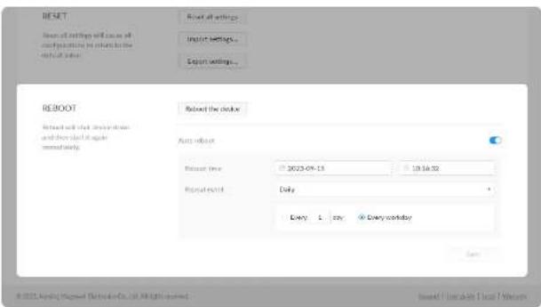 RESET Reset all settings will cause all corresponding to results in the default value. Reset all settings... Import settings... Export settings... REBOOT Reset the order Reset will start, return from and then start if again immediately. Auto reboot Reset time: 2023-04-15 10:30:30 Reset result: Daily Every I say Every reminder Save © 2023.Keuding Signature (Europe) Co., Ltd. (Wiley) owned Boost / Download / Local / Microsoft