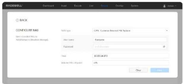 MACS2880LL Default Input Decode User Print Overlay System BACK CONFIGURE NAS Send password to: NAS(Sets) - Attached (Reserved) Nash Type: GPS - Common Internet +Rc System User name: Everyone Password: Inclusion Host: 10.10.24.393 Volume/Number of users: nfs. Copy Save