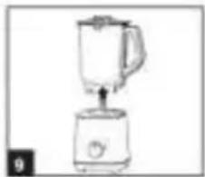 Line drawing of a blender with handle and base (no text or symbols)